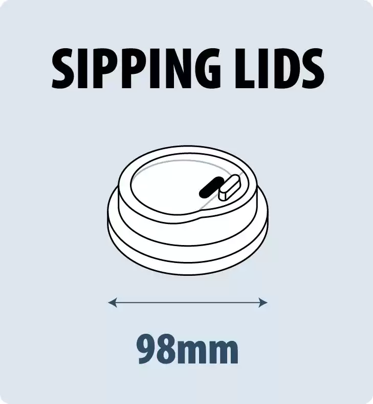 Clear Plastic Sipping Lid for PET Cups - 98mm