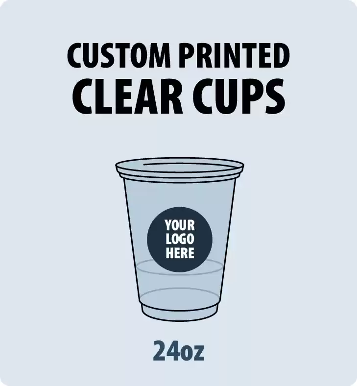 24oz PET Clear Plastic Cup - Small Order